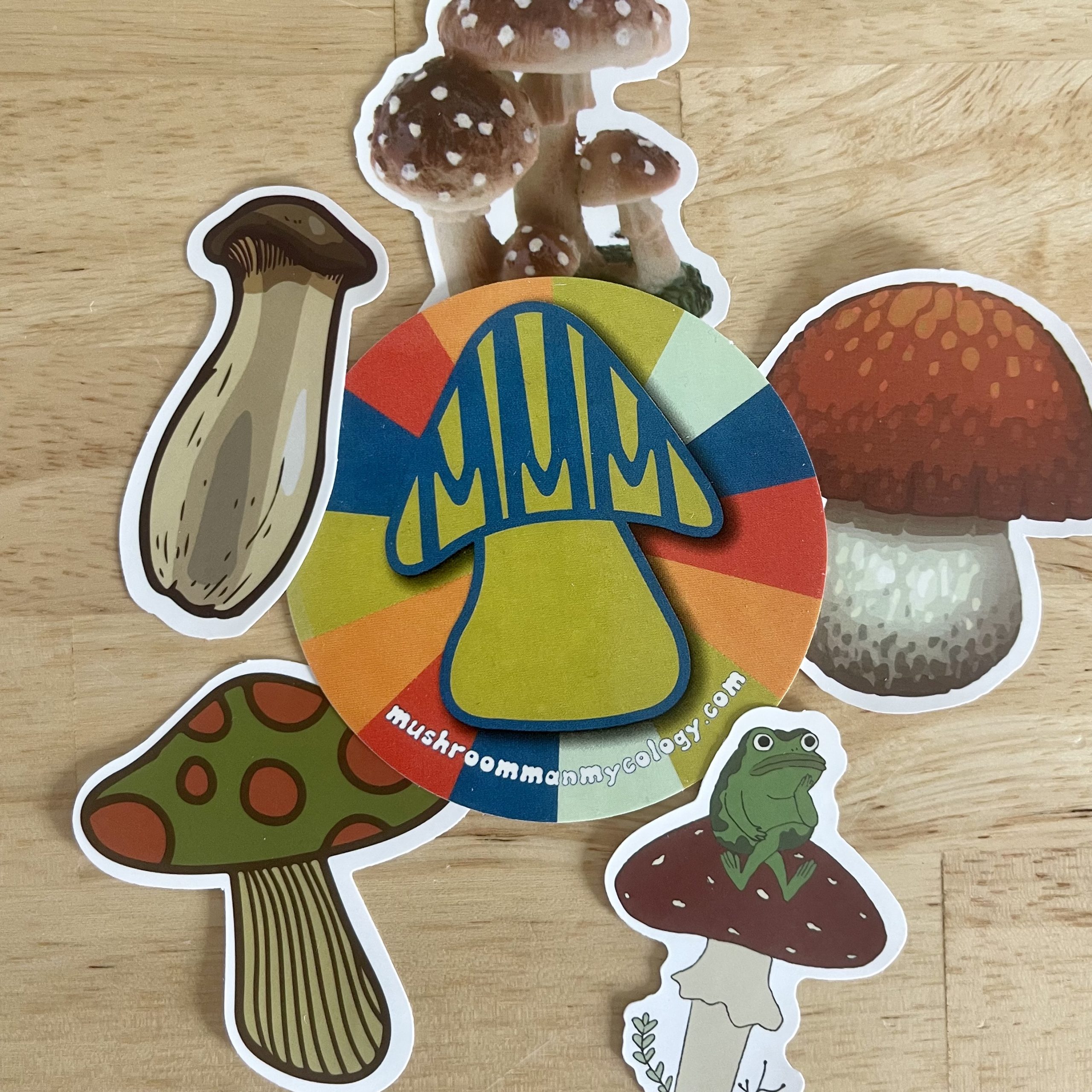 mushroommanmycology mushroomman mycology mushroom man mycology- sticker pack. 6 total. MMM